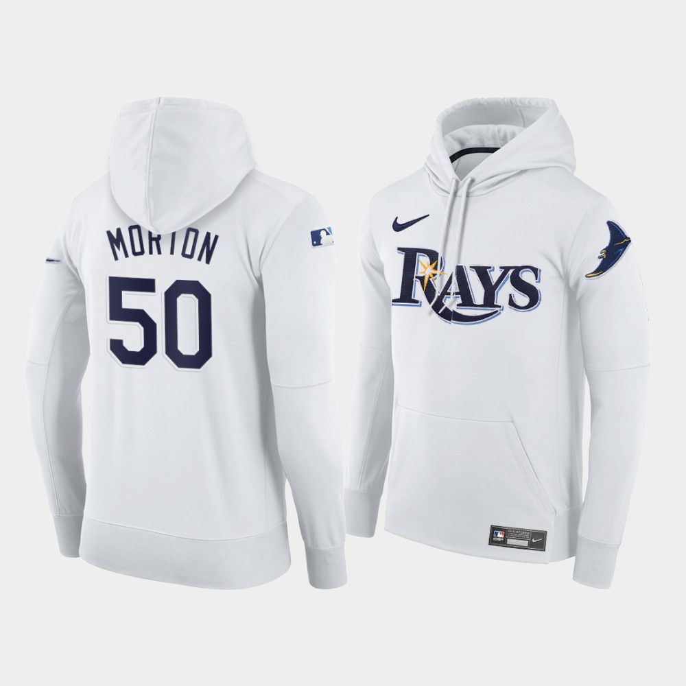 Men Tampa Bay Rays #50 Morton white home hoodie 2021 MLB Nike Jerseys